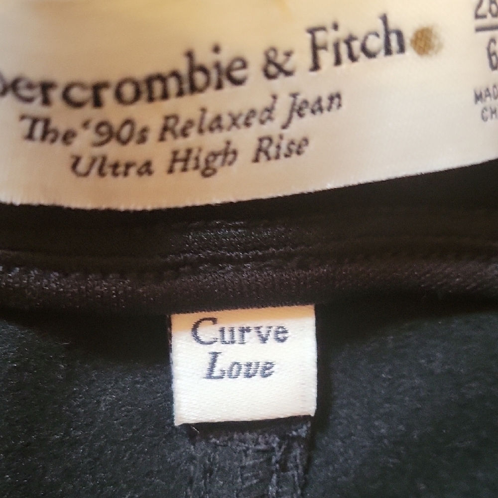 Abercrombie & Fitch High Rise Faux Leather Jeans 90s Relaxed Size 28 XS NWOT - Picture 3 of 11